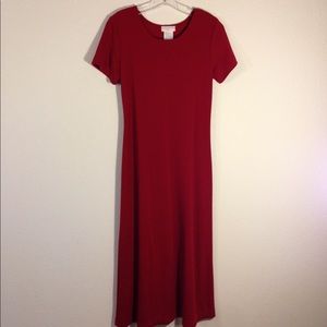 WORTHINGTON Short Sleeve Maxi Dress Red Medium